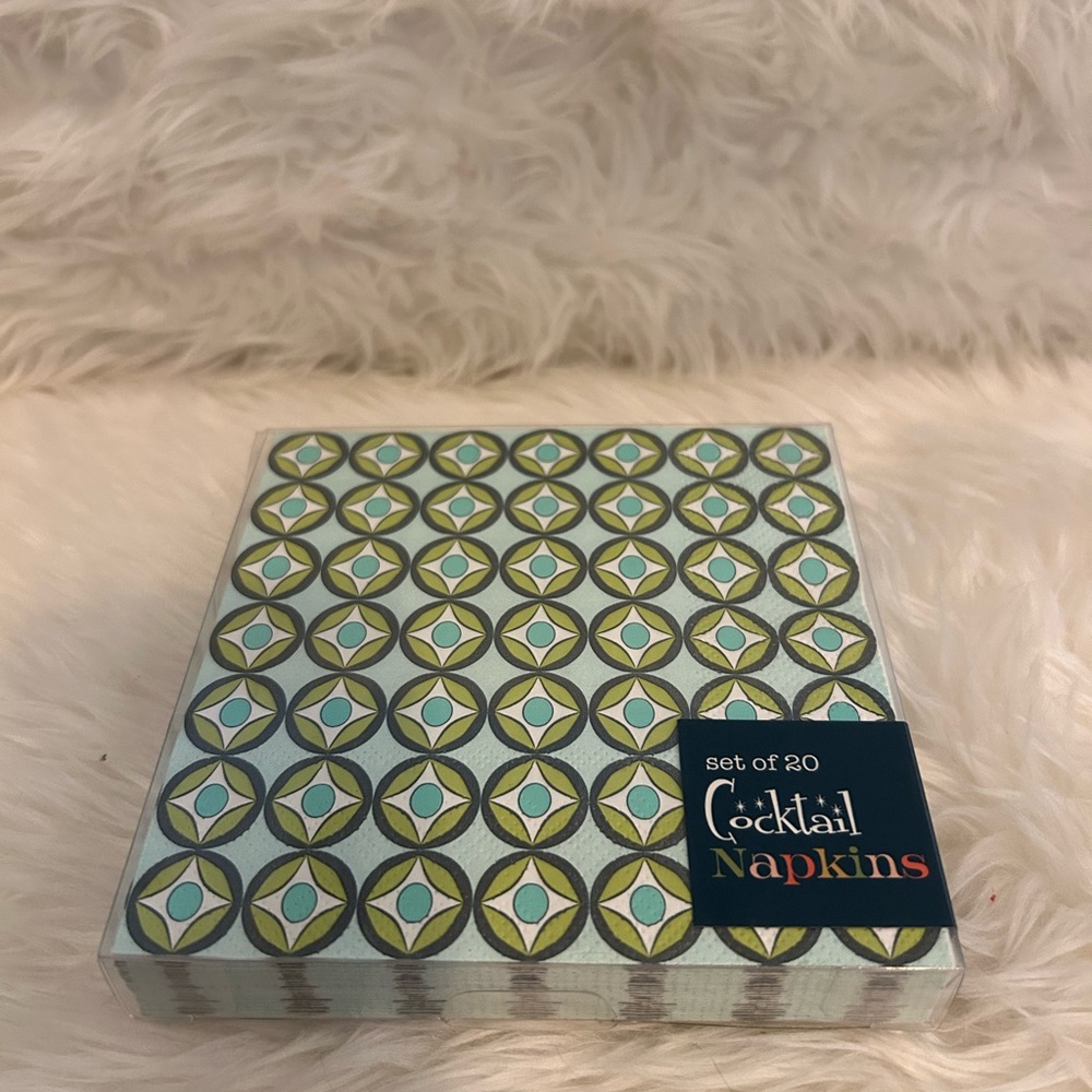 new box- mod lounge paper company set- 20 mid-century modern cocktail napkins- - Picture 6 of 7
